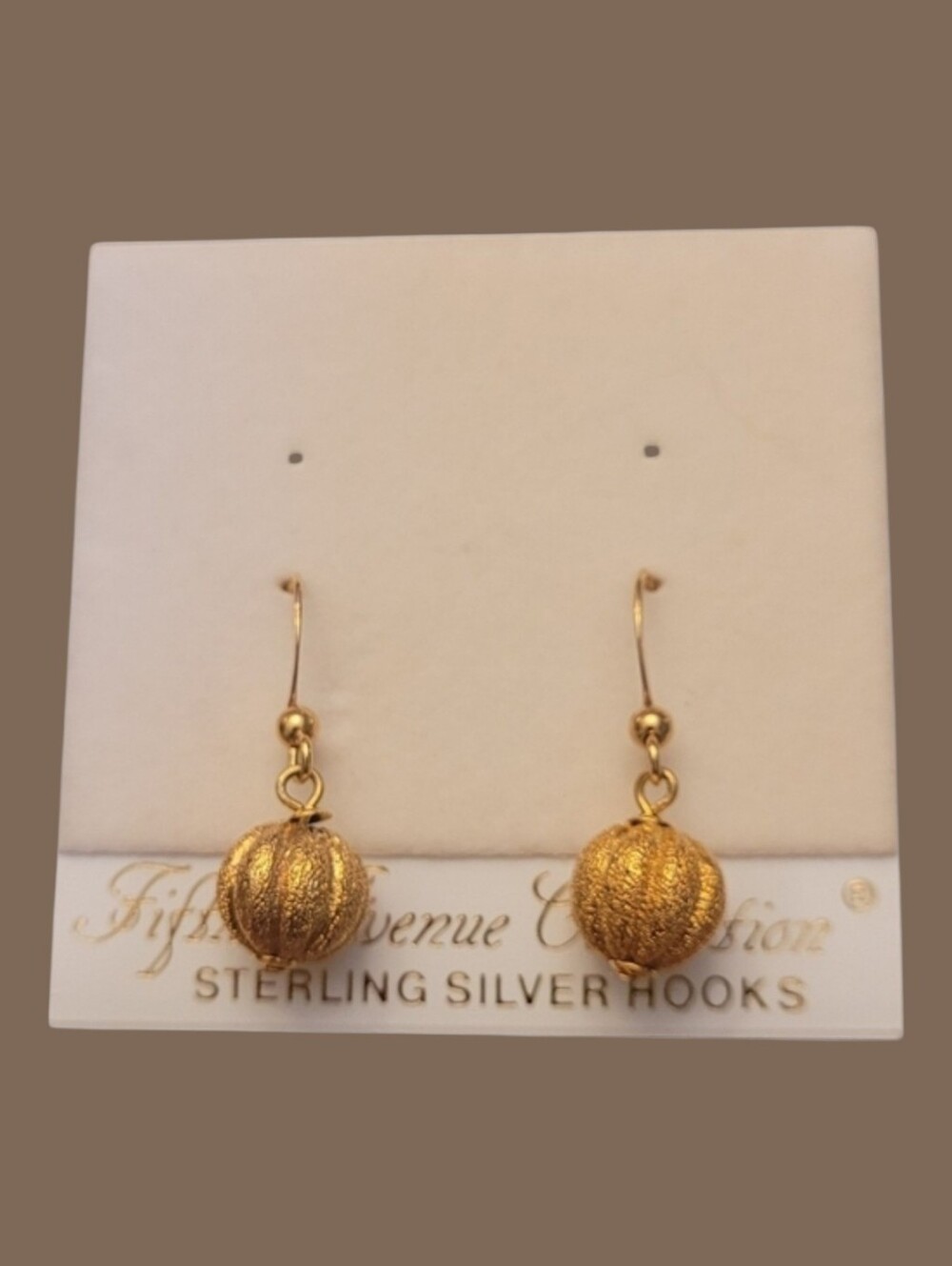 🥳4/$25!🥳 Textured Gold Drop Earrings with Sterling Silver Hooks